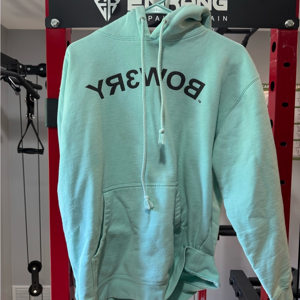 BOWERY cyan Pullover Sweatshirt Hoodie